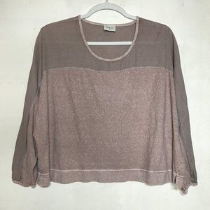 Wrap London Hemp Cotton Blend Unstructured Lagenlook Modified Crop Top Size 18